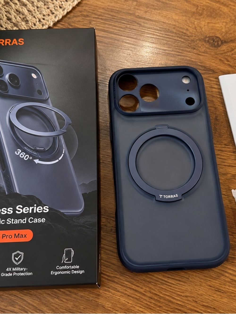 Navy Blue Magnetic Ring Stand Case for iPhone